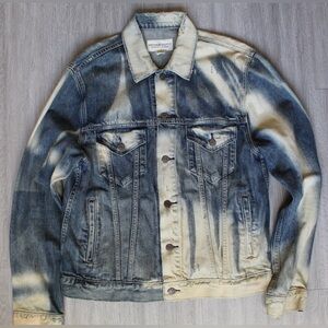 Denim & Supply Ralph Lauren Eagle Patch‎ Denim Jacket Men L Bleached Distressed